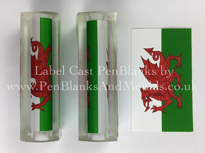 Welsh Flag - Image/Photo Label Cast Pen Blanks
