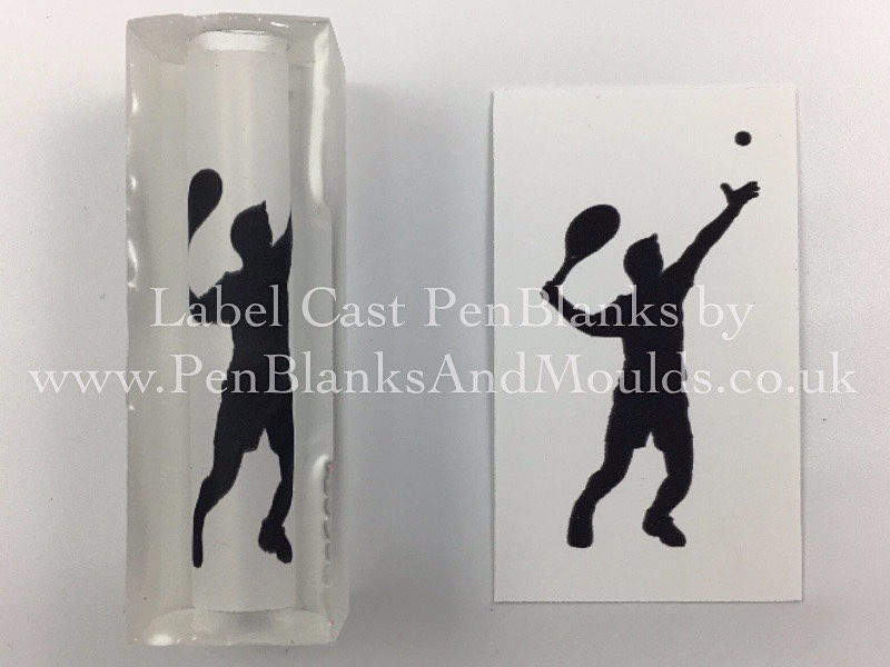 Tennis Silhouette - Image/Photo Label Cast Pen Blanks