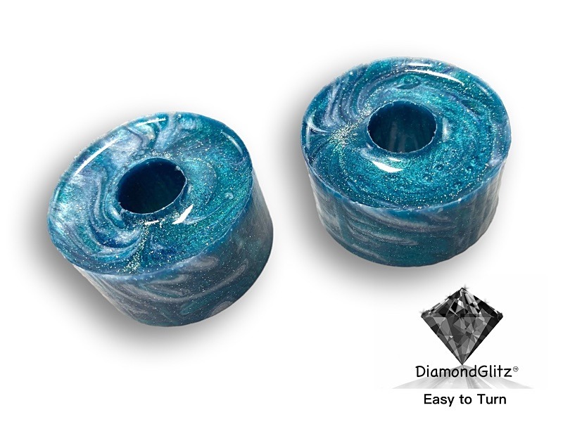 Ocean Waves DiamondGlitz Alumilite Resin/Acrylic Artisan Ring Blanks