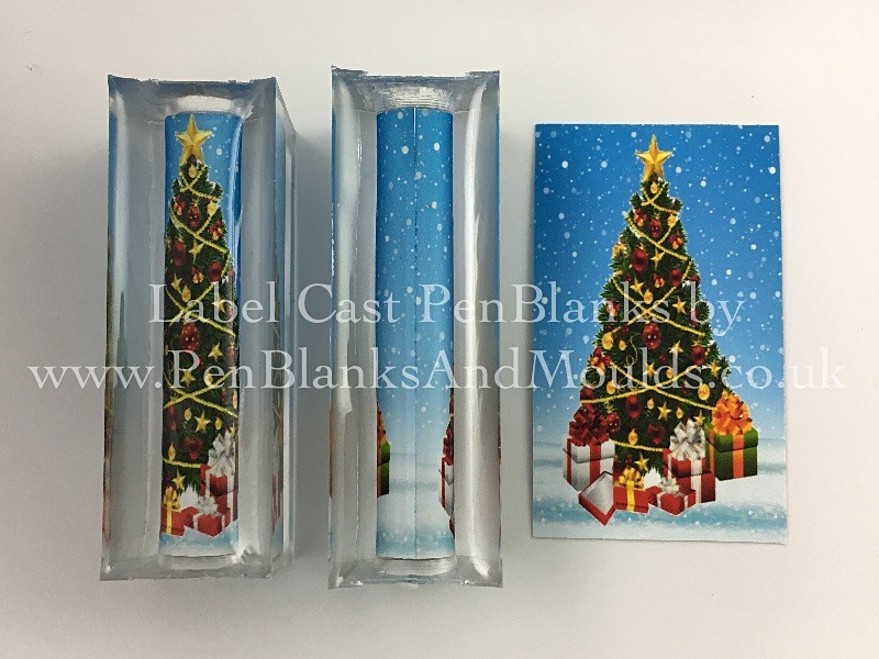 Christmas Tree - Image/Photo Label Cast Pen Blanks