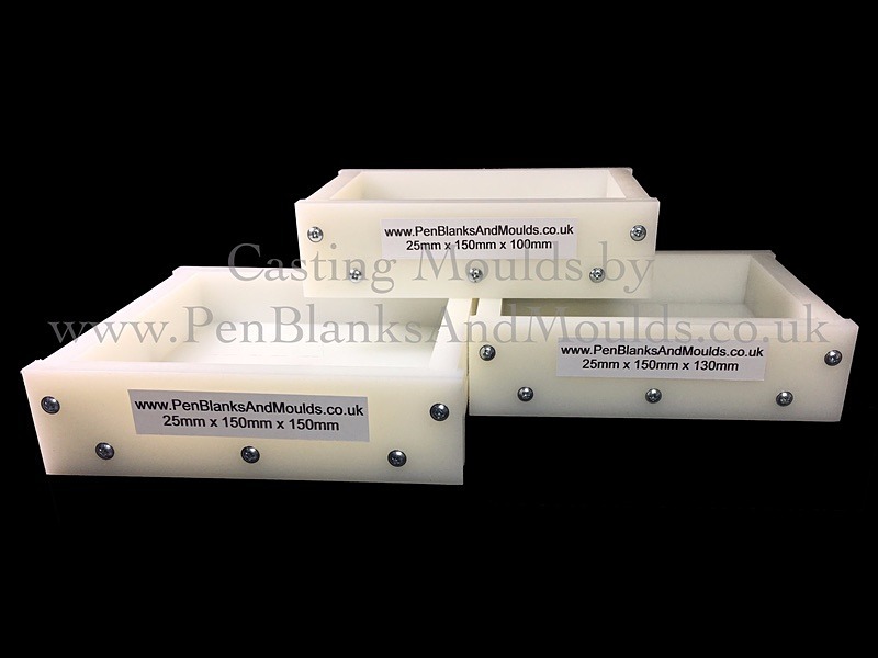 25mm Deep HDPE Resin Casting Block Moulds availablle in various sizes