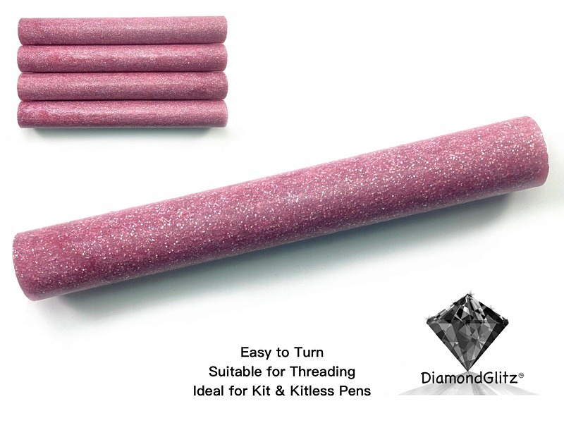 Carnation Pink Super Sparkle DiamondGlitz Alumilite Resin/Acrylic Artisan Pen Blanks