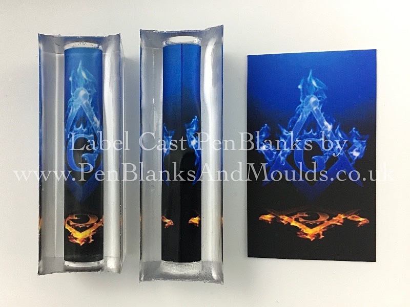 Freemasons Masonic label cast pen blank