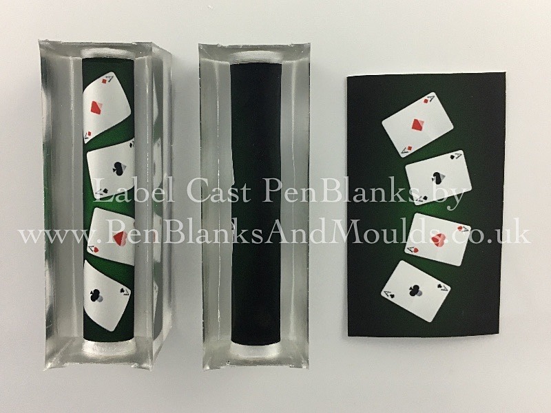 Playing Card Aces - Image/Photo Label Cast Pen Blanks