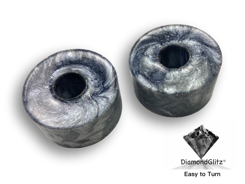 Greyscale DiamondGlitz Alumilite Resin/Acrylic Artisan Ring Blanks