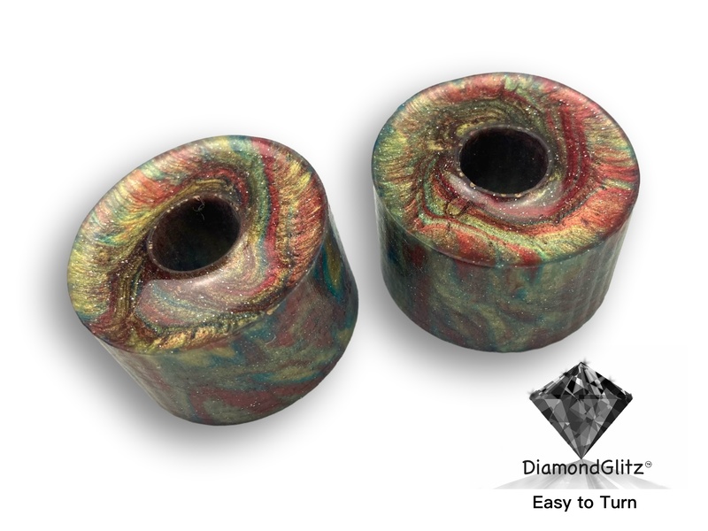 Rustic Blue DiamondGlitz Alumilite Resin/Acrylic Artisan Ring Blanks