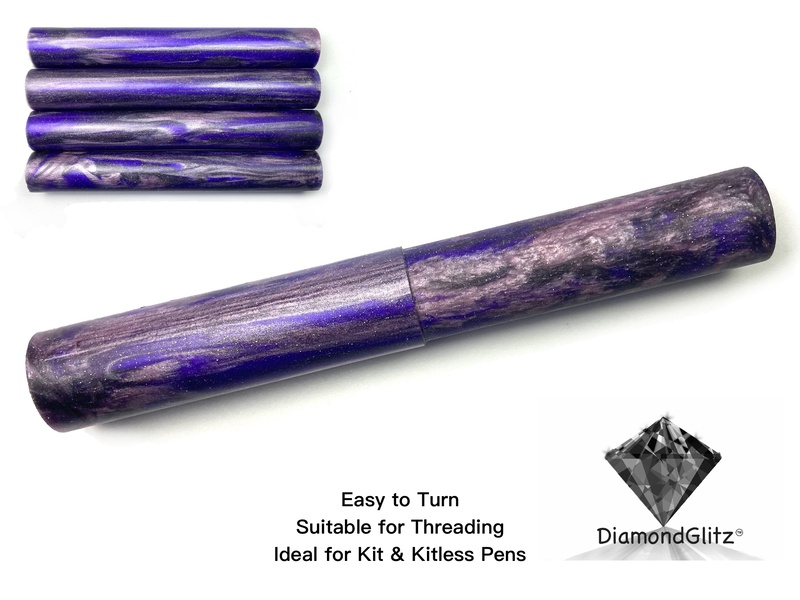 Purple Galaxy DiamondGlitz Alumilite Resin/Acrylic Artisan Pen Blanks