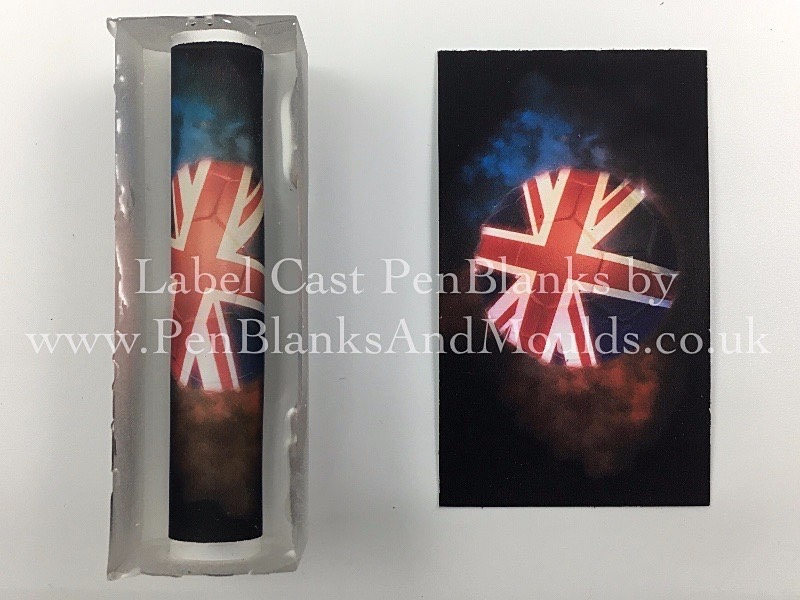 Union Jack Football - Image/Photo Label Cast Pen Blanks