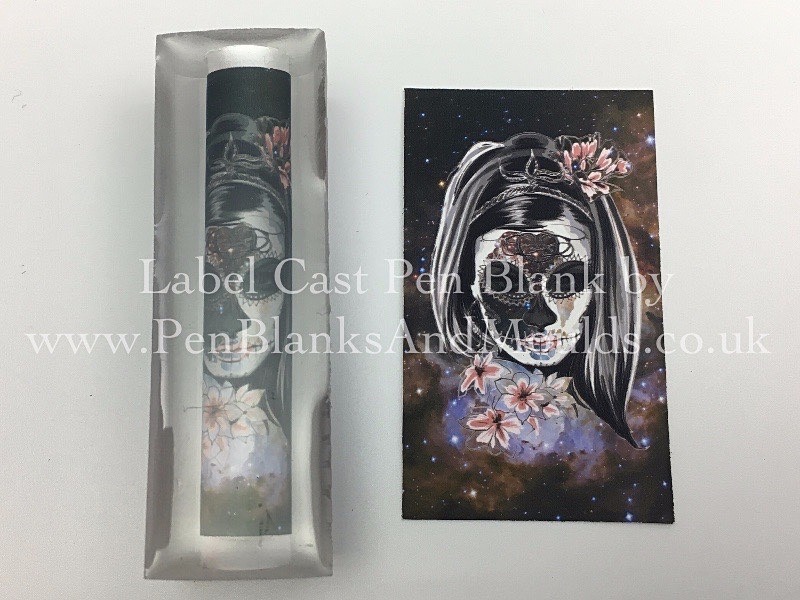 Cosmos Masked Lady - Image/Photo Label Cast Pen Blanks
