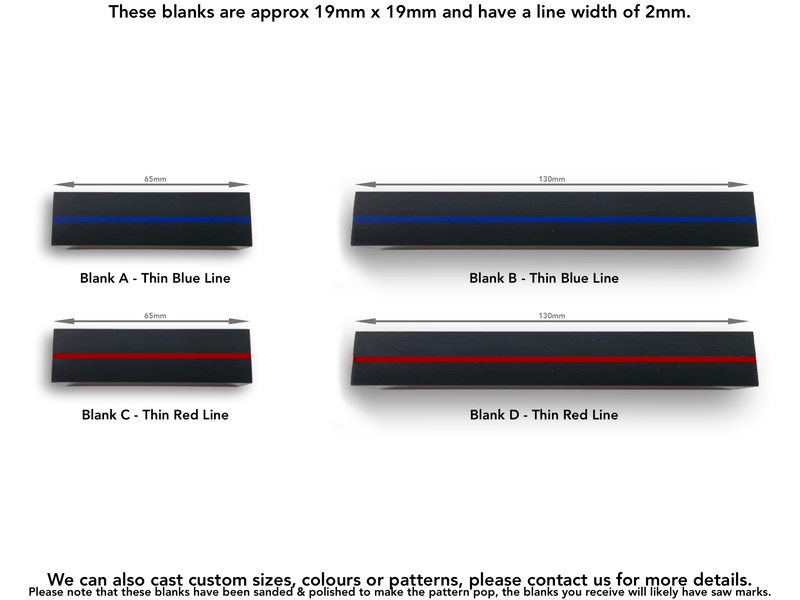 3D Solid Alumilite Thin Line Pen Blanks cast using Alumilite Clear Polyurethane resin.