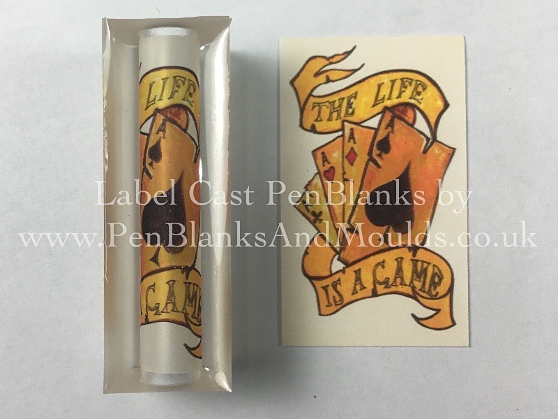 Life Is A Card Game - Image/Photo Label Cast Pen Blanks