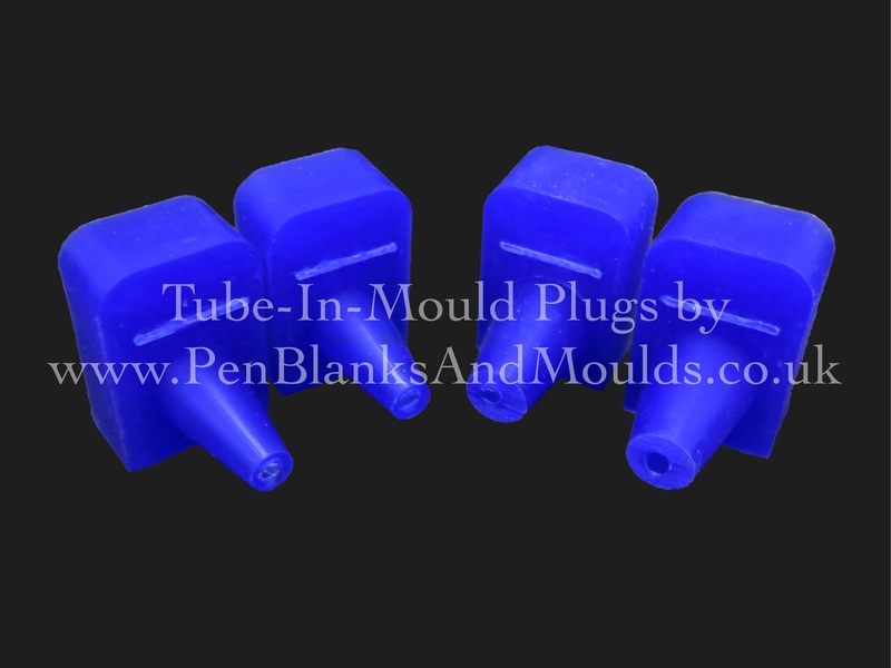 Silicone Tube-In Mould Plugs for Label & Tube Casting in our HDPE Casting Moulds, availablle for 15mm, 18mm, 20mm and 22mm Pen Blank casting Moulds