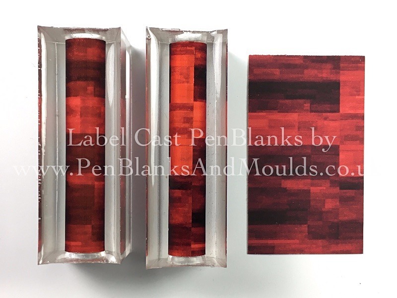 Red Blocks - Image/Photo Label Cast Pen Blanks