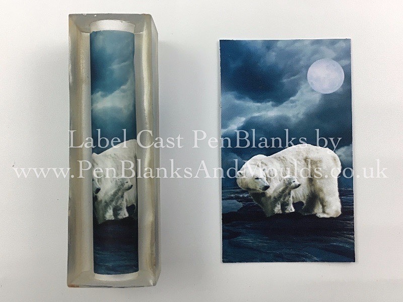 Polar Bears - Image/Photo Label Cast Pen Blanks