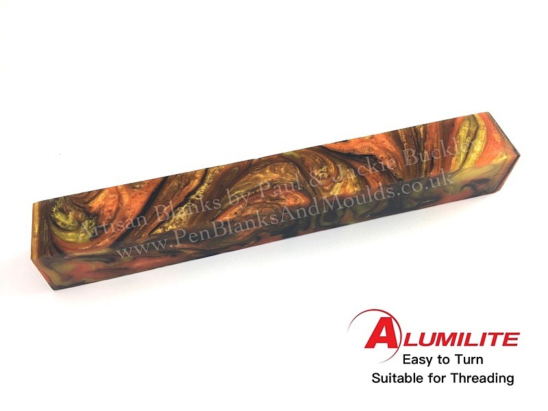 Orange, Yellow and Black - Multi Coloured Pen Blanks (square)