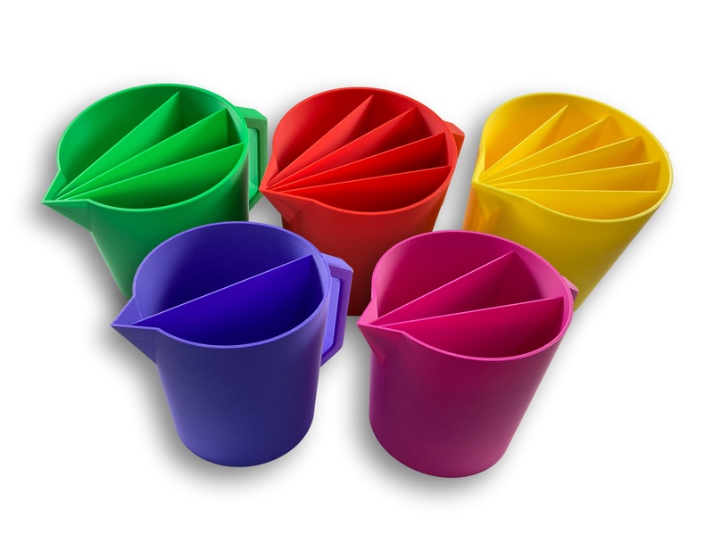 3D Printed Split Cups for resin casting and paint pouring artists.