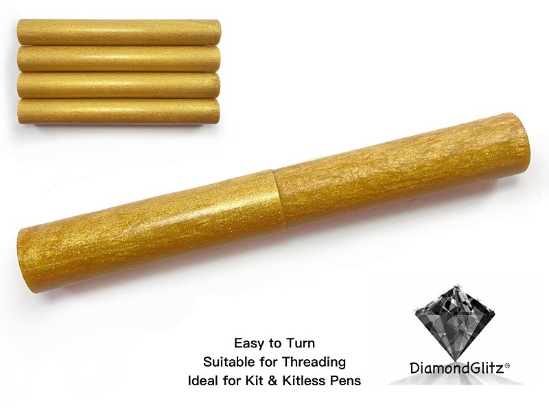 Golden Anniversary DiamondGlitz Alumilite Resin/Acrylic Artisan Pen Blanks