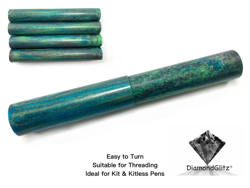 Northern Lights DiamondGlitz Alumilite Resin/Acrylic Artisan Pen Blanks