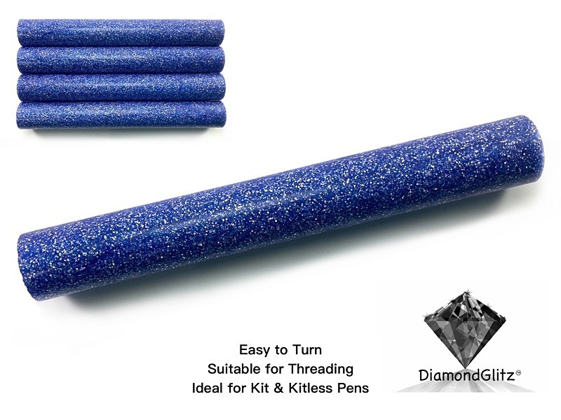 Peacock Blue Super Sparkle DiamondGlitz Alumilite Resin/Acrylic Artisan Pen Blanks