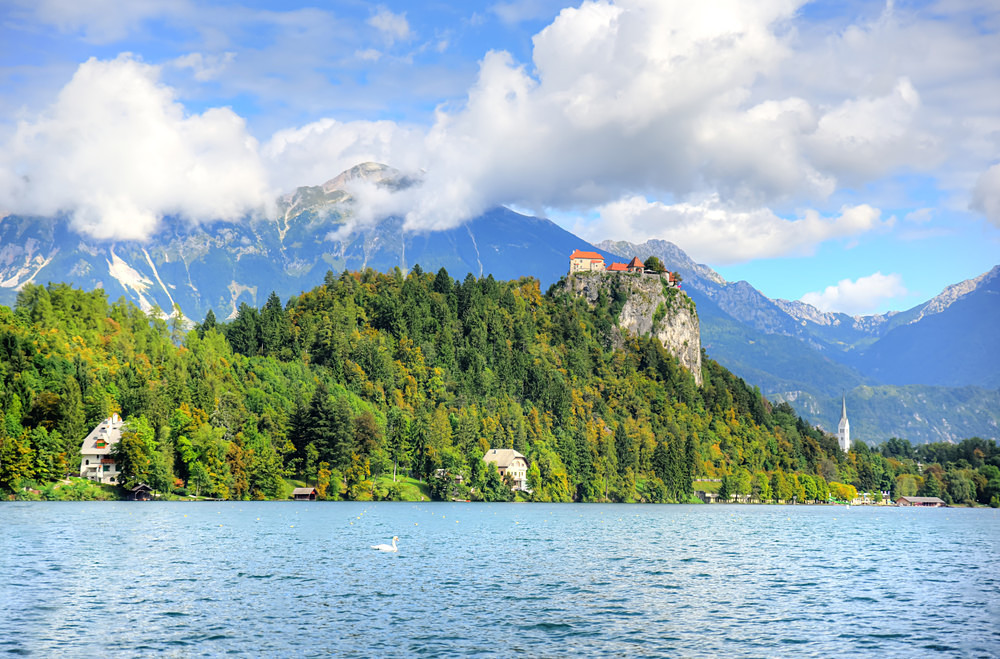 Bled Castle (View from lake) - Slovenia