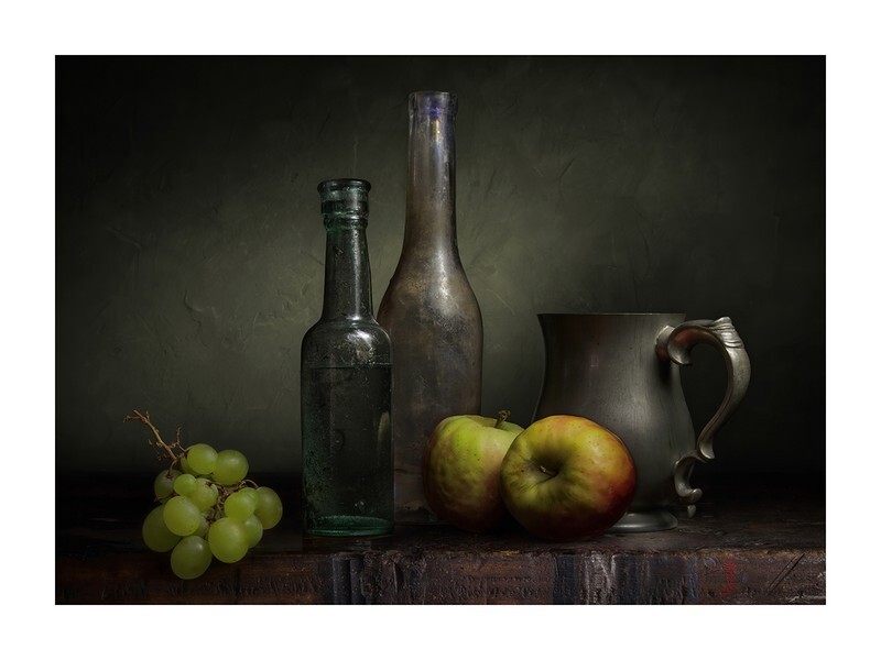 Grapes and Two Apples - Still Life