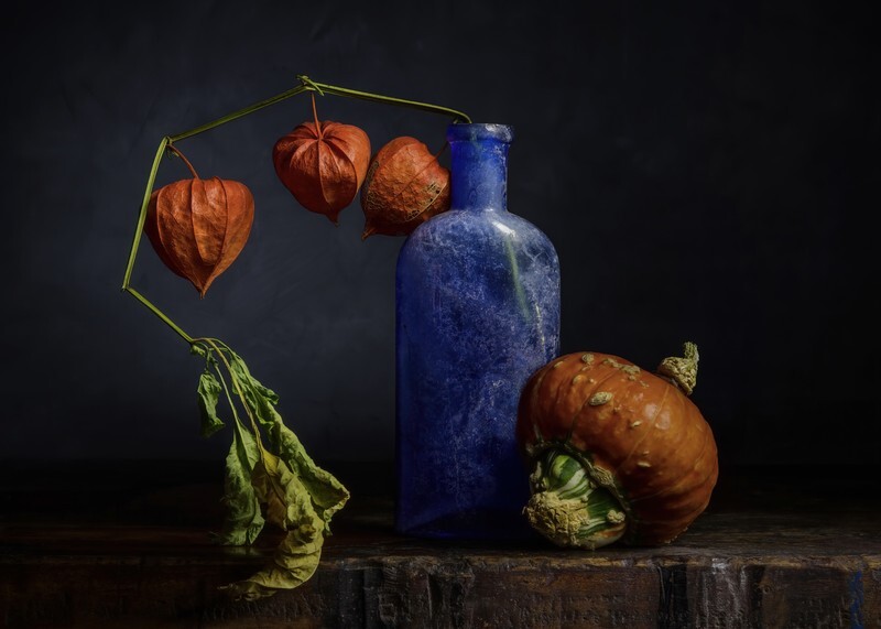 Vintage Blue Bottle - Still Life
