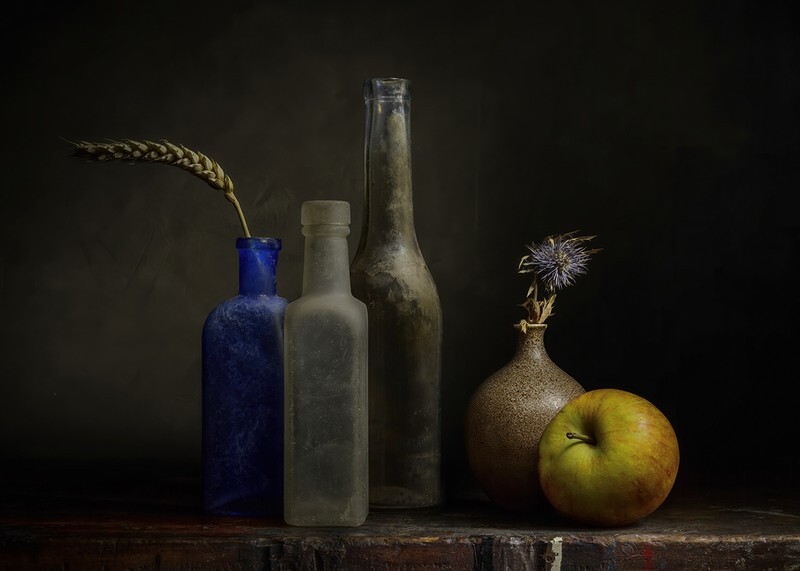 One Blue Bottle - Still Life
