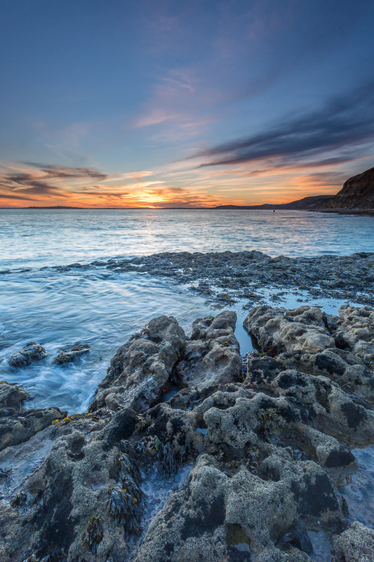 Osmington Mills, March Sunset. - Dorset Seascapes