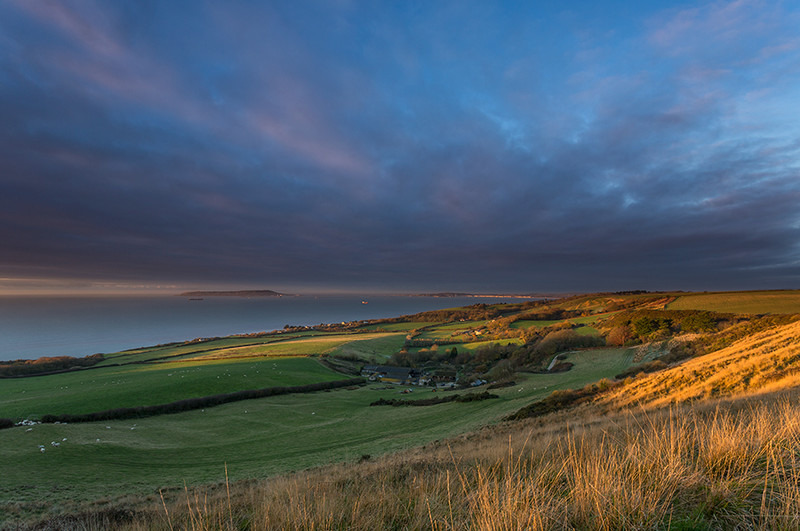View from South Down across Ringstead Bay, Dorset - Dorset Landscapes