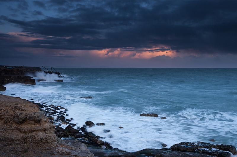 Portland Bill sunset on a windy day, Dorset - Dorset Seascapes