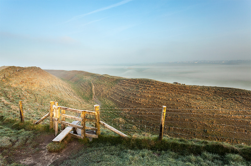 Maiden Castle Fog #2, Dorset - Dorset Landscapes