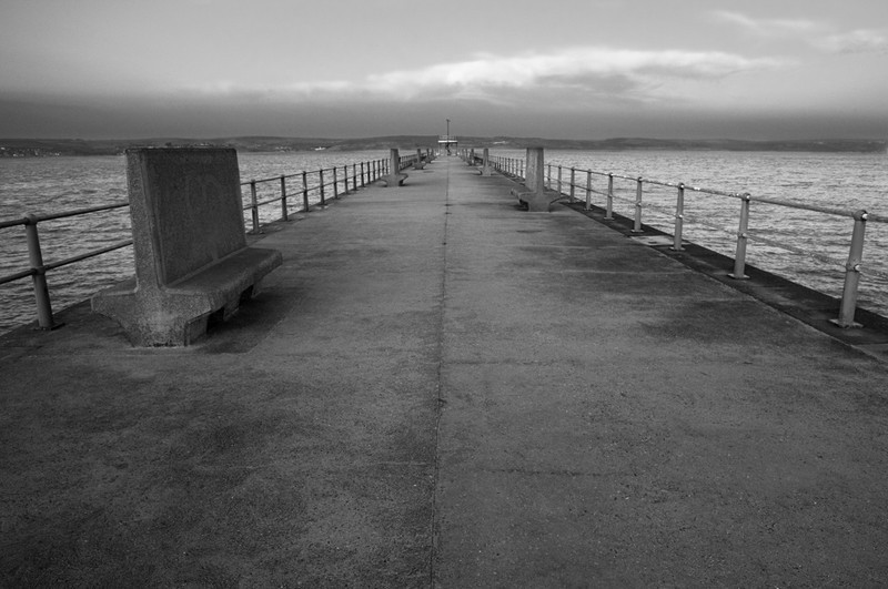 The Stone Pier, Weymouth - Black & White Scenic