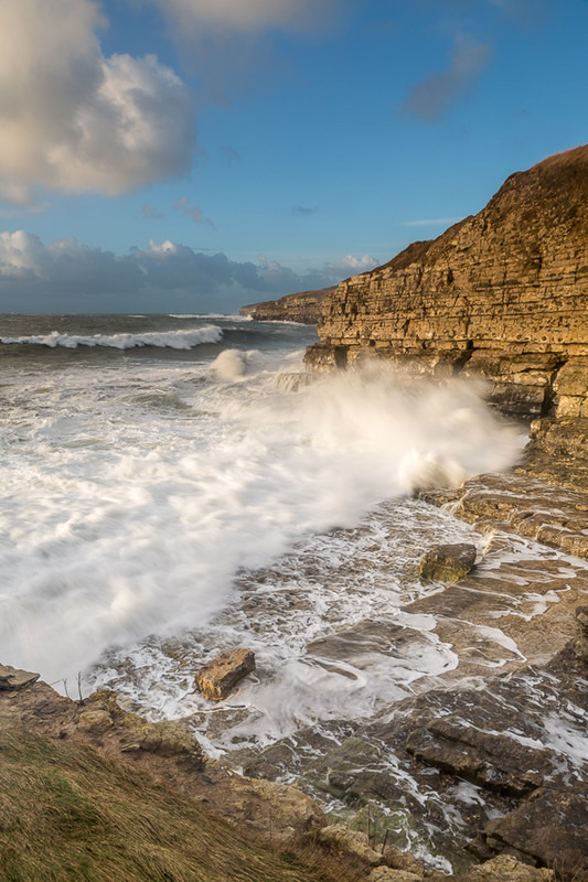 Stormy Waters at Seacombe Cliff , Dorset - Dorset Seascapes