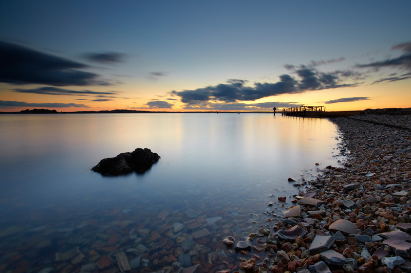 Pottery Pier, Brownsea Island at Sunset - Dorset Seascapes