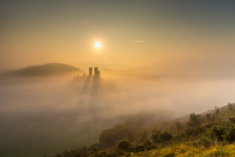 Castle in the Mist 2, Corfe Castle, Dorset - Dorset Landscapes