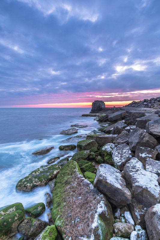 April Sunset at Pulpit Rock, Dorset - Dorset Seascapes