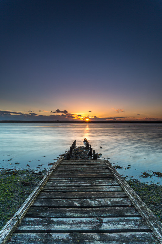 The Fleet Lagoon Jetty Sunset - Dorset Seascapes