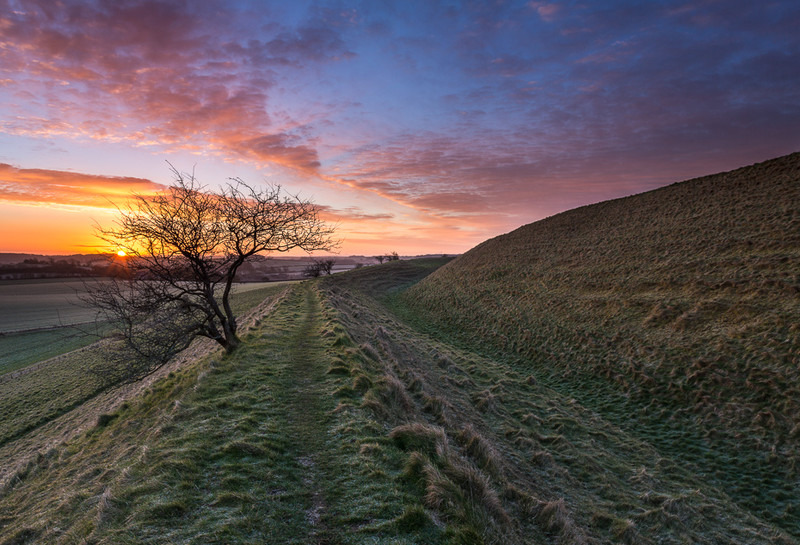 Maiden Castle Sunrise in March, Dorset - Dorset Landscapes