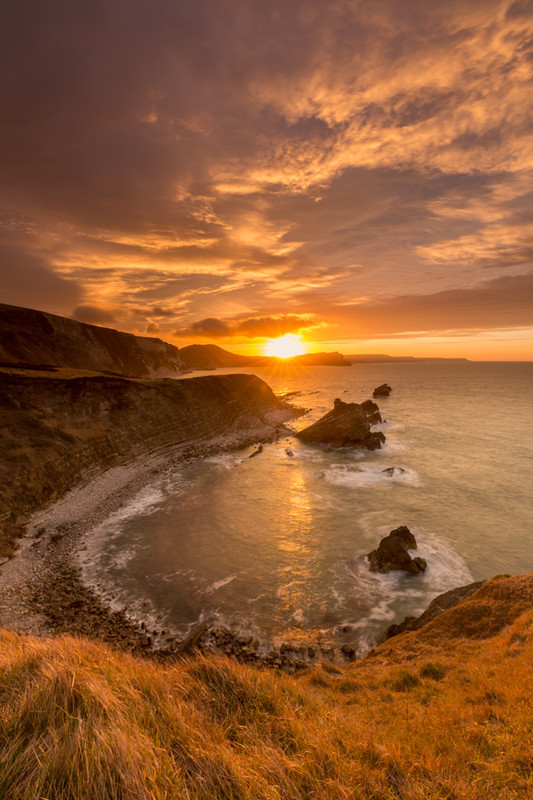 Spring Sunrise over Bacon Hole (Mupe Bay), Dorset - Dorset Seascapes