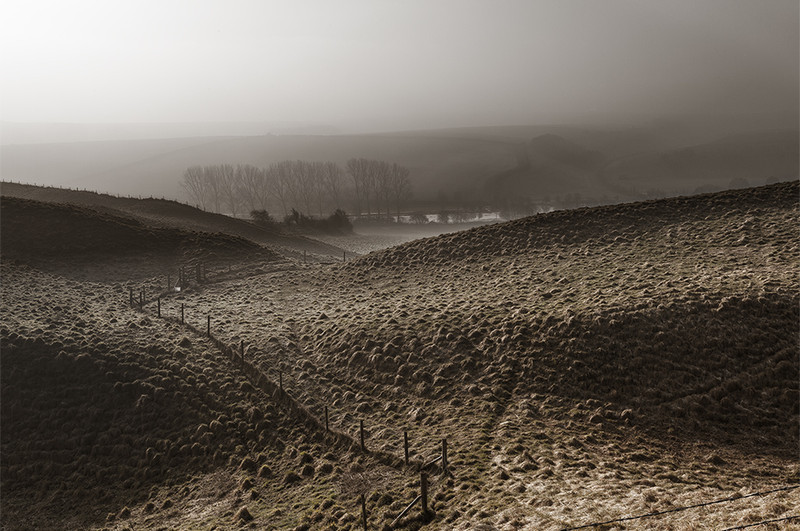 Maiden Castle Fog #3, Dorset - Dorset Landscapes