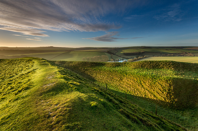 Maiden Castle Golden Hour, Dorset - Dorset Landscapes