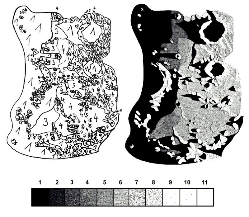 Archimedes, Aristillus & Autolycus line drawing taken at the telescope - Milan Blazek's Ink Drawings
