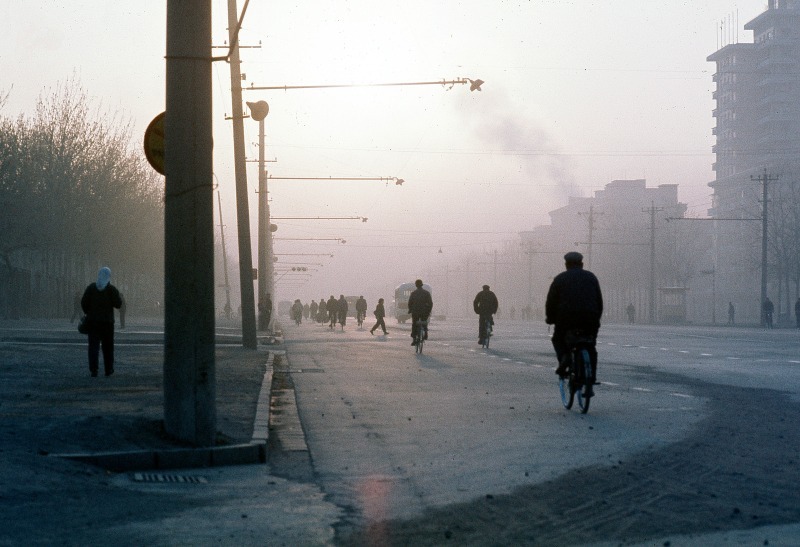 cyclists in San li tun Beijing