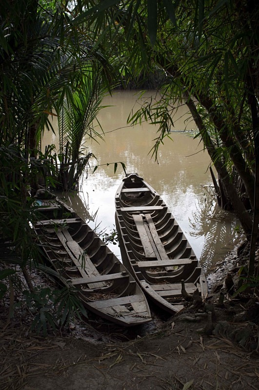 Village boats in the Mekong Delta - Vietnam January 2013