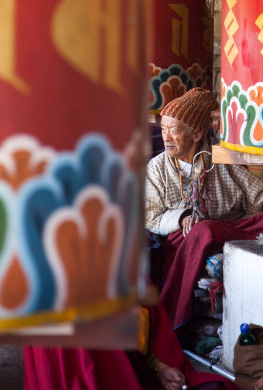 Guardian of the prayer wheels - Bhutan