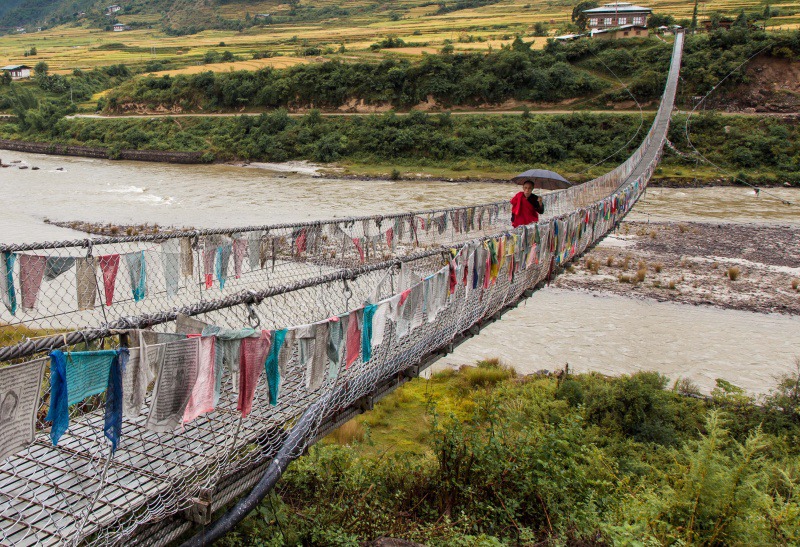 Bridge over the Punakha River - Bhutan