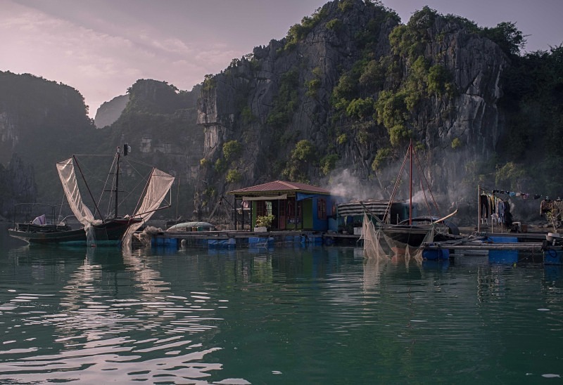 Halong Bay floating village - Vietnam January 2013