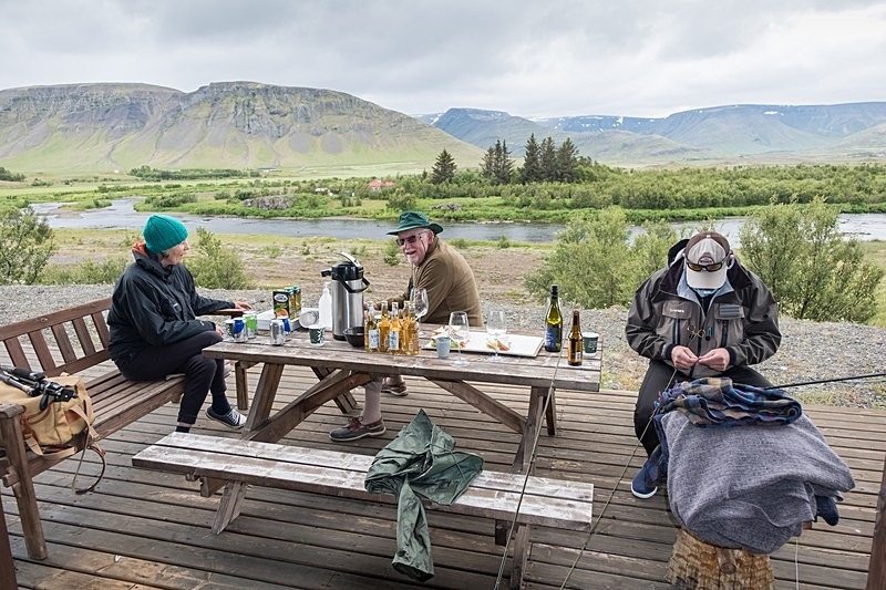 The river from the lodge. - Fishing in Iceland's Laxa I kjos River. September 2020.
