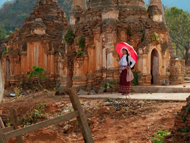 Temple at Indein, Burma