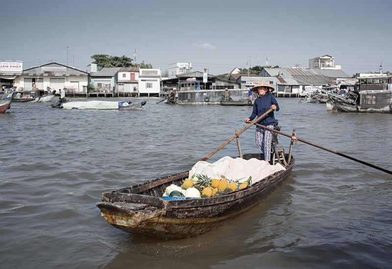 Floating market, the Mekong Delta - Vietnam January 2013